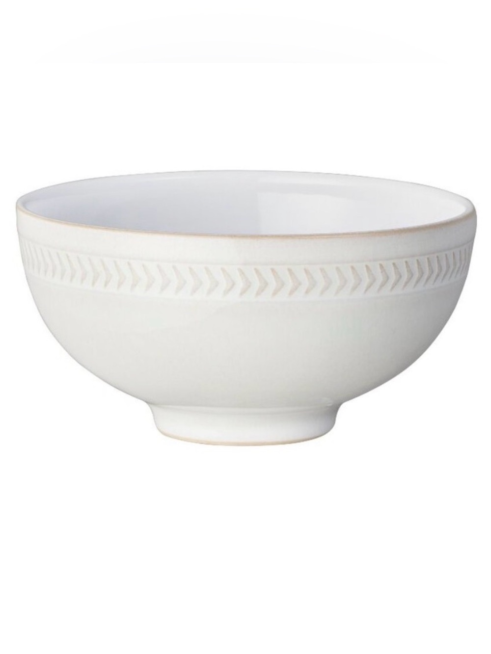 Set Of 3 NEW Denby Natural Canvas Chevron Rice Bowls Made In England